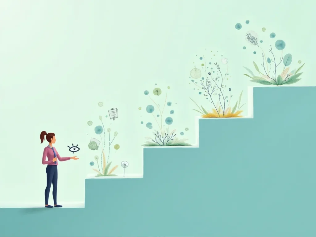 Challenges in sustainable investing like greenwashing and data complexity with an eye symbolizing scrutiny