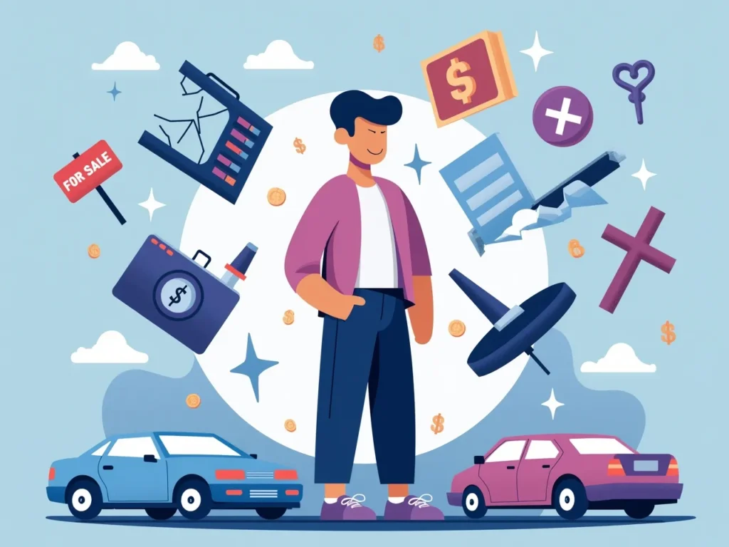 Person stands calmly, protected by financial stability from unexpected life problems